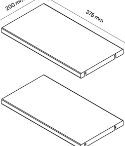 2 tablettes effet chêne GoodHome Atomia L. 33,9 x P. 18,2 cm