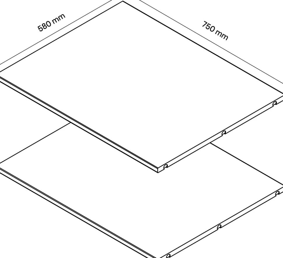 2 tablettes effet chêne GoodHome Atomia L. 71,4 x P. 56,2 cm