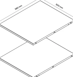 2 tablettes effet chêne grisé GoodHome Atomia L. 46,4 x P. 56,2 cm