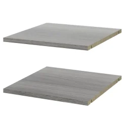 2 tablettes effet chêne grisé pour caisson d'angle Atomia L. 41,2 x P. 43,2 x Ep. 1,8 cm