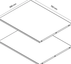 2 tablettes effet chêne grisé GoodHome Atomia L. 71,4 x P. 56,2 cm