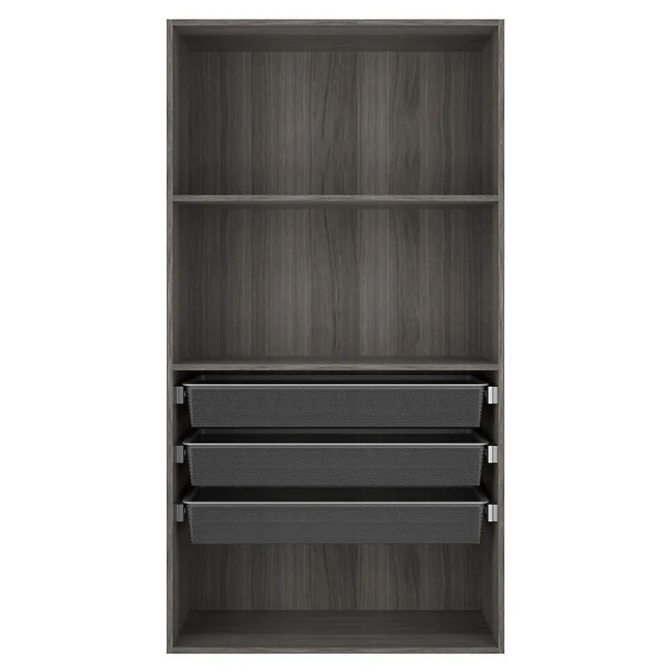 2 tablettes effet chêne grisé GoodHome Atomia L. 96,4 x P. 43,2 cm