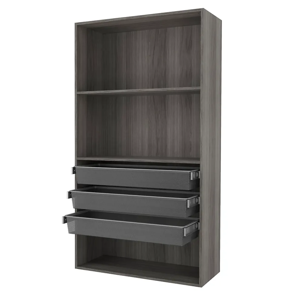 2 tablettes effet chêne grisé GoodHome Atomia L. 96,4 x P. 43,2 cm