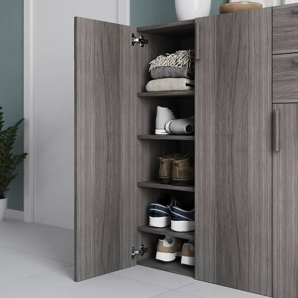 2 tablettes effet chêne grisé GoodHome Atomia L. 33,9 x P. 33,2 cm