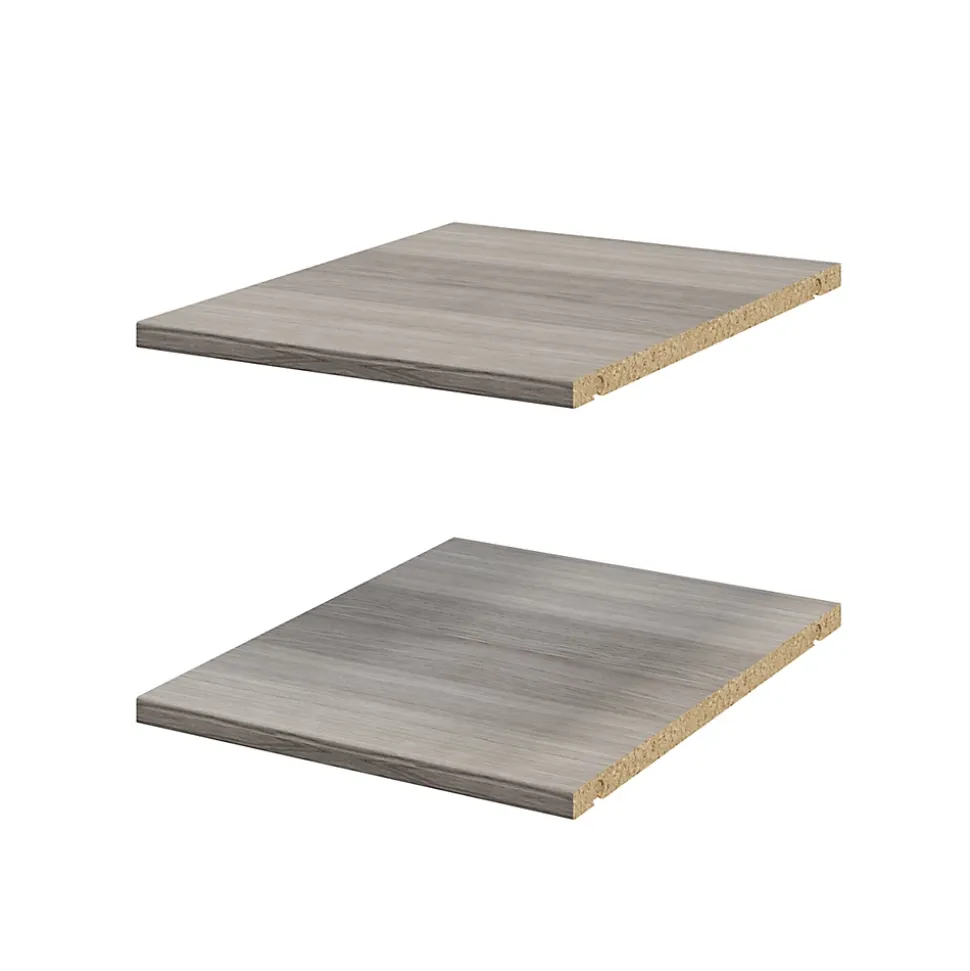 2 tablettes effet chêne grisé GoodHome Atomia L. 33,9 x P. 43,2 cm