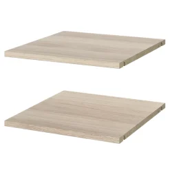 2 tablettes effet chêne pour caisson d'angle Atomia L. 41,2 x P. 43,2 x Ep. 1,8 cm