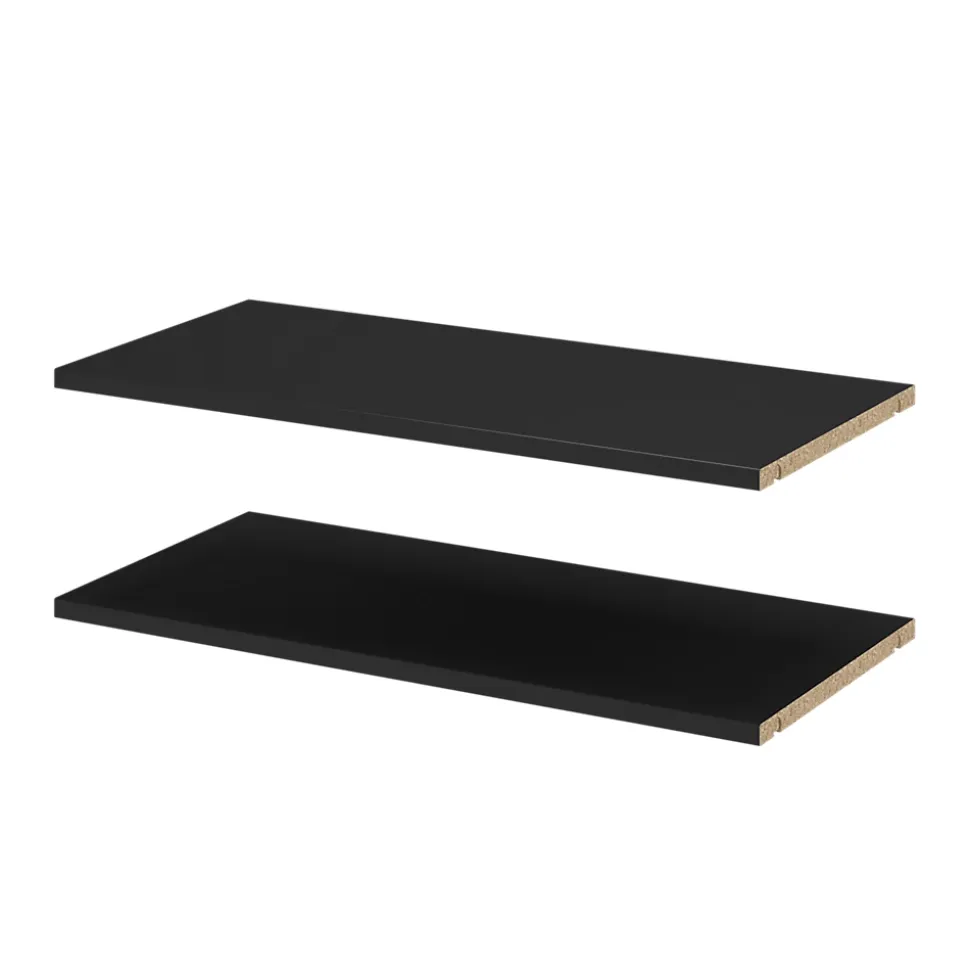 2 tablettes noirs GoodHome Atomia L. 71,4 x P. 33,2 cm