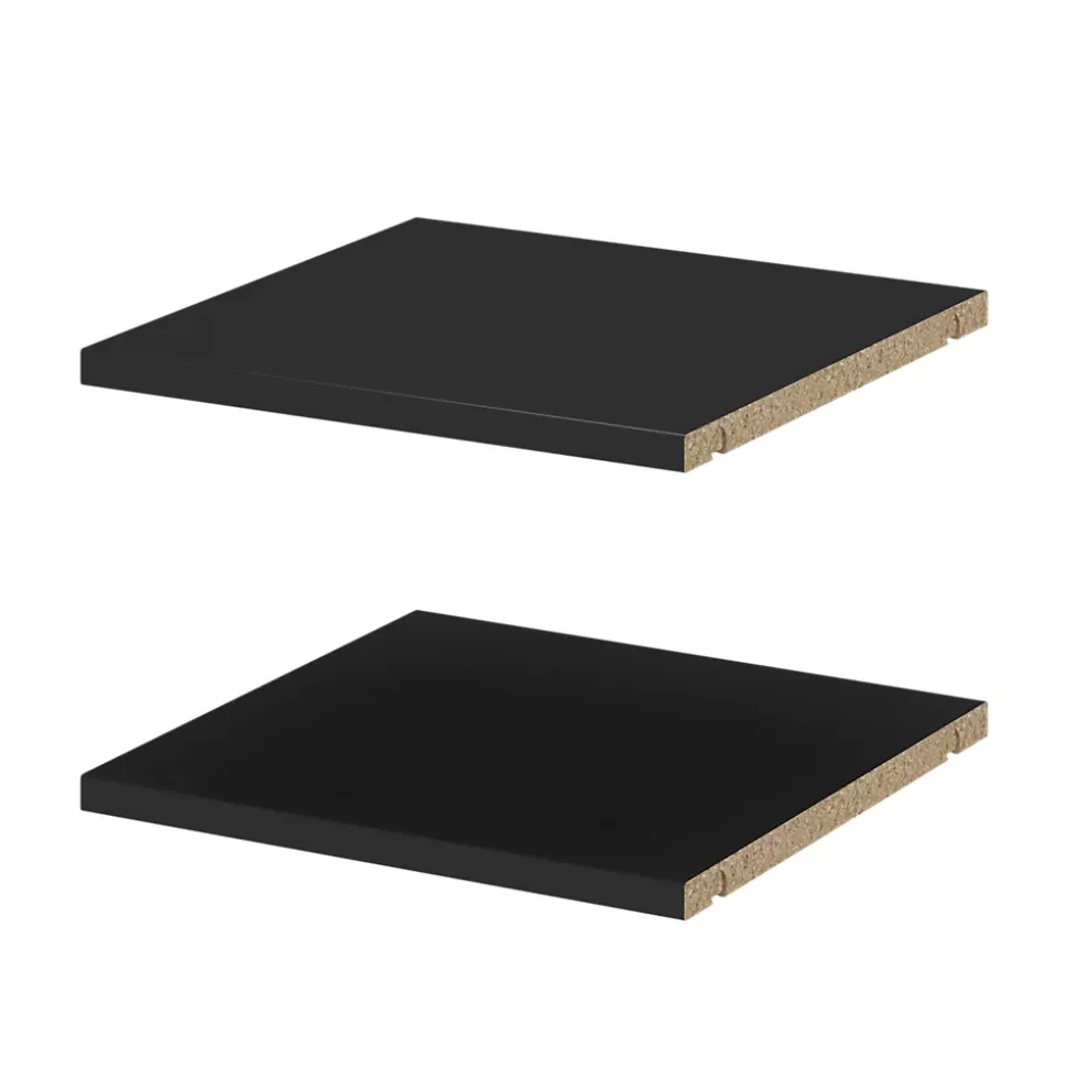 2 tablettes noirs GoodHome Atomia L. 33,9 x P. 33,2 cm