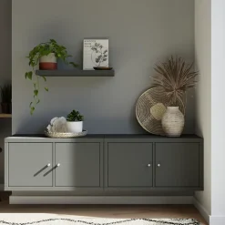 2 Étagères modulables 2 cubes avec 4 portes GoodHome Mixxit anthracite