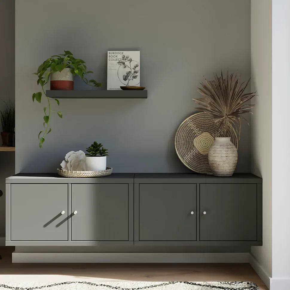 2 Étagères modulables 2 cubes avec 4 portes GoodHome Mixxit anthracite