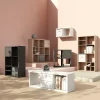 2 Étagères modulables 2 cubes avec 4 portes GoodHome Mixxit effet chêne
