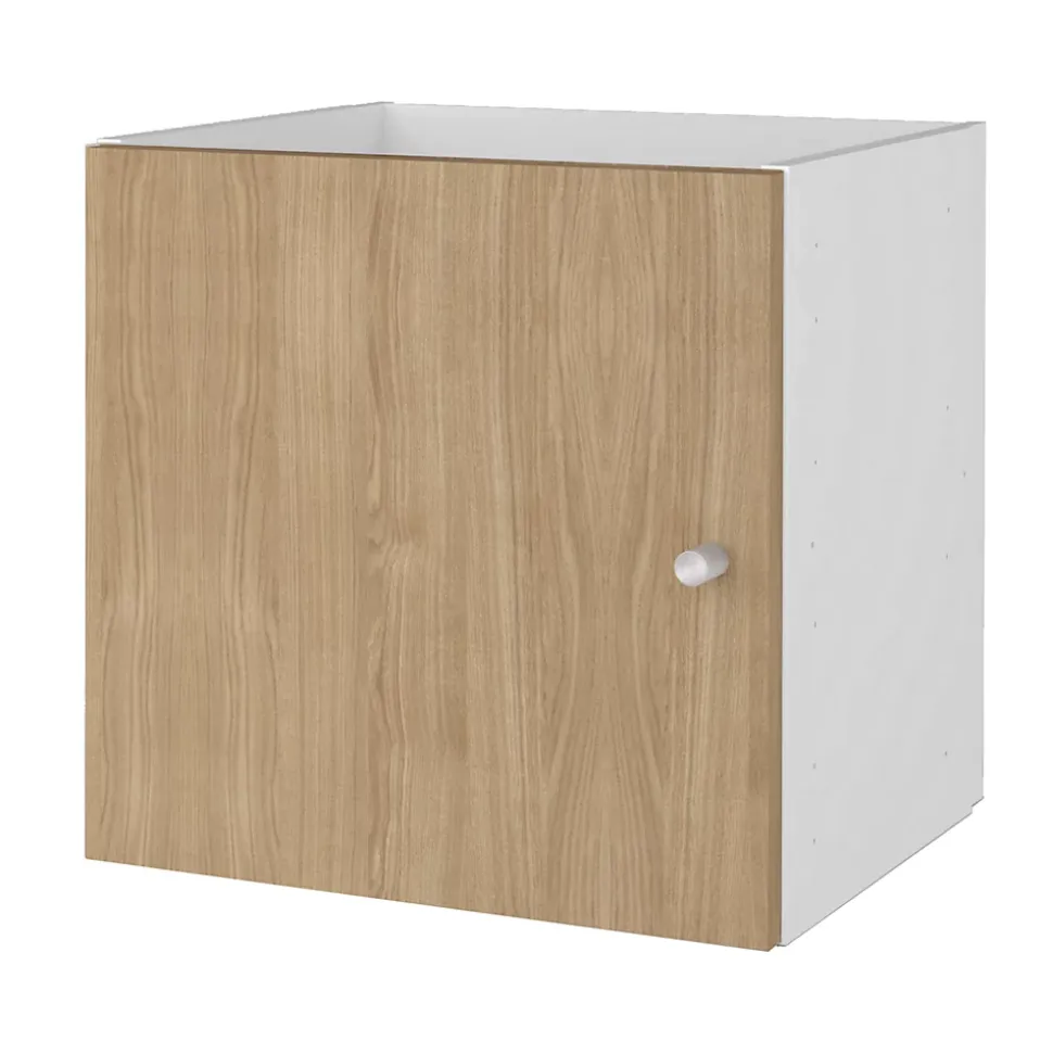 2 Étagères modulables 2 cubes avec 4 portes GoodHome Mixxit effet chêne