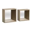 2 étagères murales cube miroir Effet chêne Fixy - 5Five