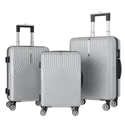 3 Tailles De Bagages à Coque Rigide Avec Serrure à Combinaison, Roulettes Pivotantes