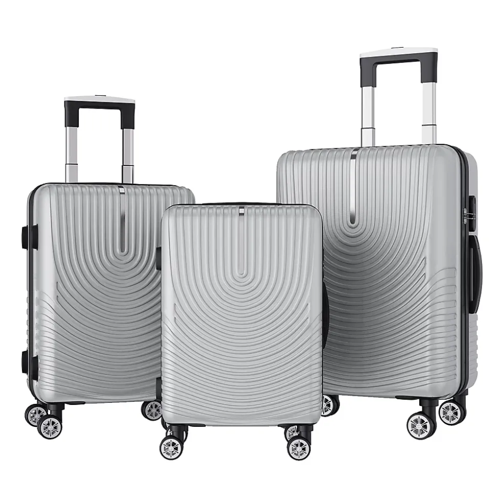 3 Tailles De Bagages à Coque Rigide Avec Serrure à Combinaison, Roulettes Pivotantes