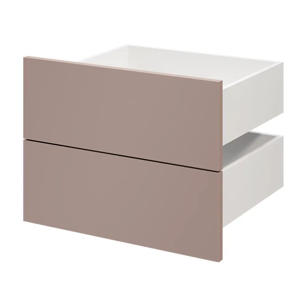 2 tiroirs rose taupe H.18,5 x l.49,7 x P.39 cm GoodHome Atomia