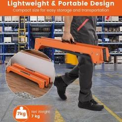 2 Tréteaux Pliants,Tréteaux Métalliques Portables avec Poignée et Bras de Support 2x4 Détachable,Charge 600 kg/Tréteau,Orange