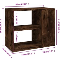 815813 vidaXL Armoire latérale Chêne fumé 60x30x50 cm Bois d'ingénierie