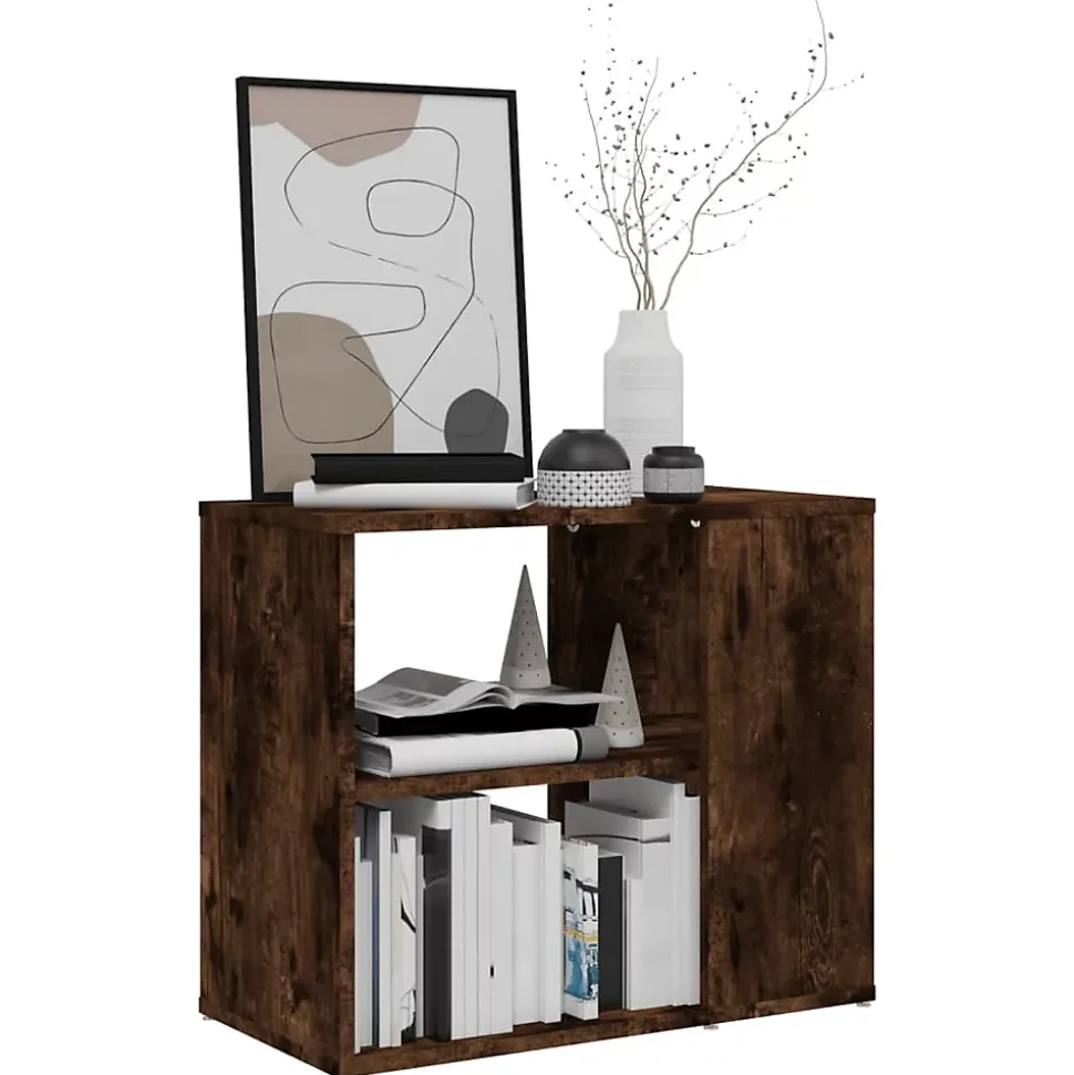 815813 vidaXL Armoire latérale Chêne fumé 60x30x50 cm Bois d'ingénierie