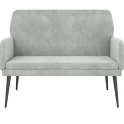 351414 vidaXL Banc Gris clair 108x79x79 cm Velours