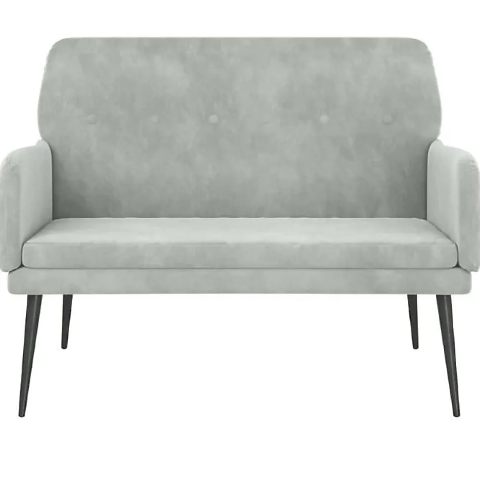 351414 vidaXL Banc Gris clair 108x79x79 cm Velours