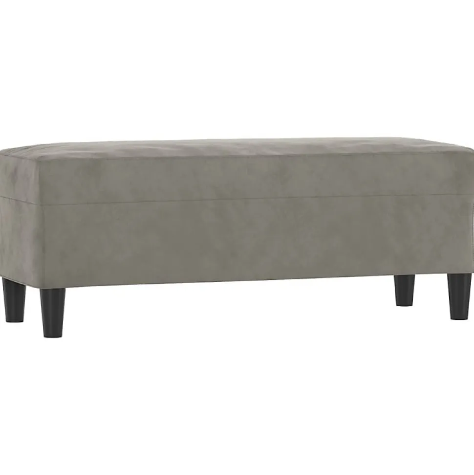 349421 vidaXL Banc Gris clair 100x35x41 cm Velours