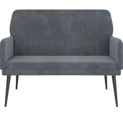 351415 vidaXL Banc Gris foncé 108x79x79 cm Velours