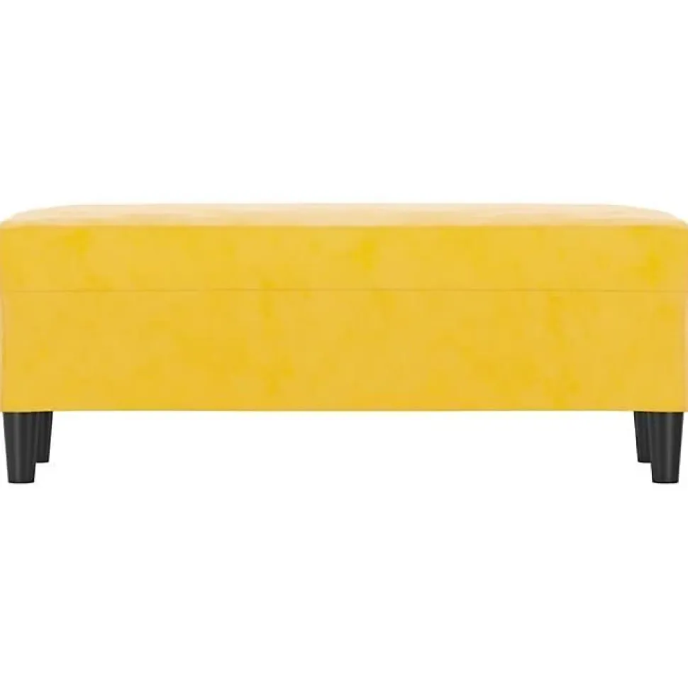 349427 vidaXL Banc Jaune 100x35x41 cm Velours