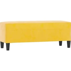 349427 vidaXL Banc Jaune 100x35x41 cm Velours