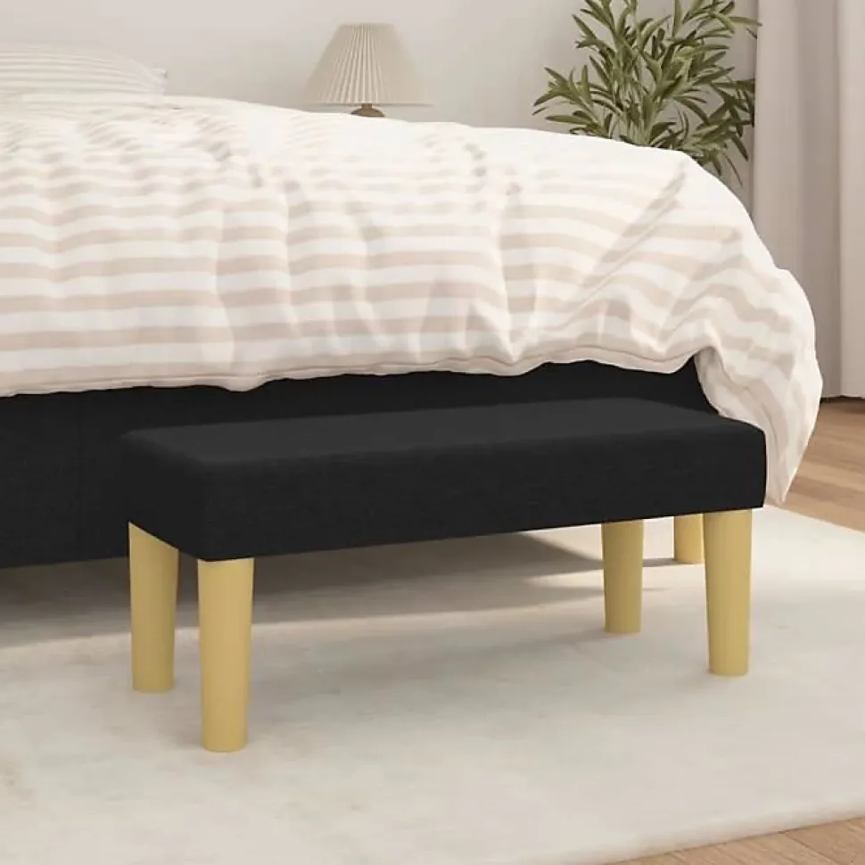 346626 vidaXL Banc Noir 70x30x30 cm Tissu