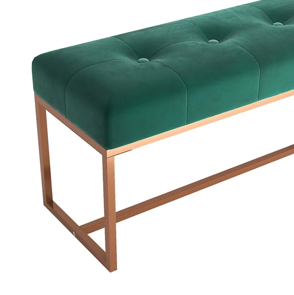 350601 vidaXL Banc Vert foncé 110x36x45 cm Velours
