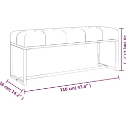 350601 vidaXL Banc Vert foncé 110x36x45 cm Velours