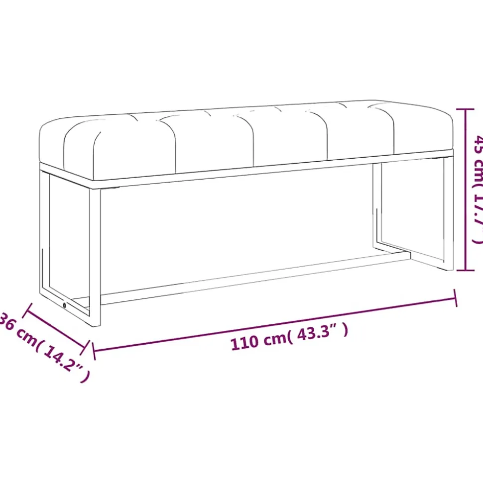 350601 vidaXL Banc Vert foncé 110x36x45 cm Velours