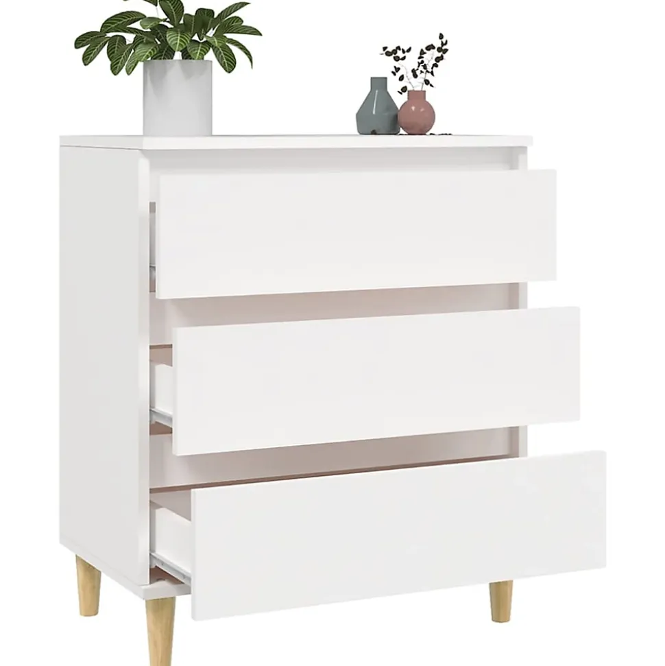 823040 vidaXL Buffet Blanc 60x35x70 cm Bois d'ingénierie
