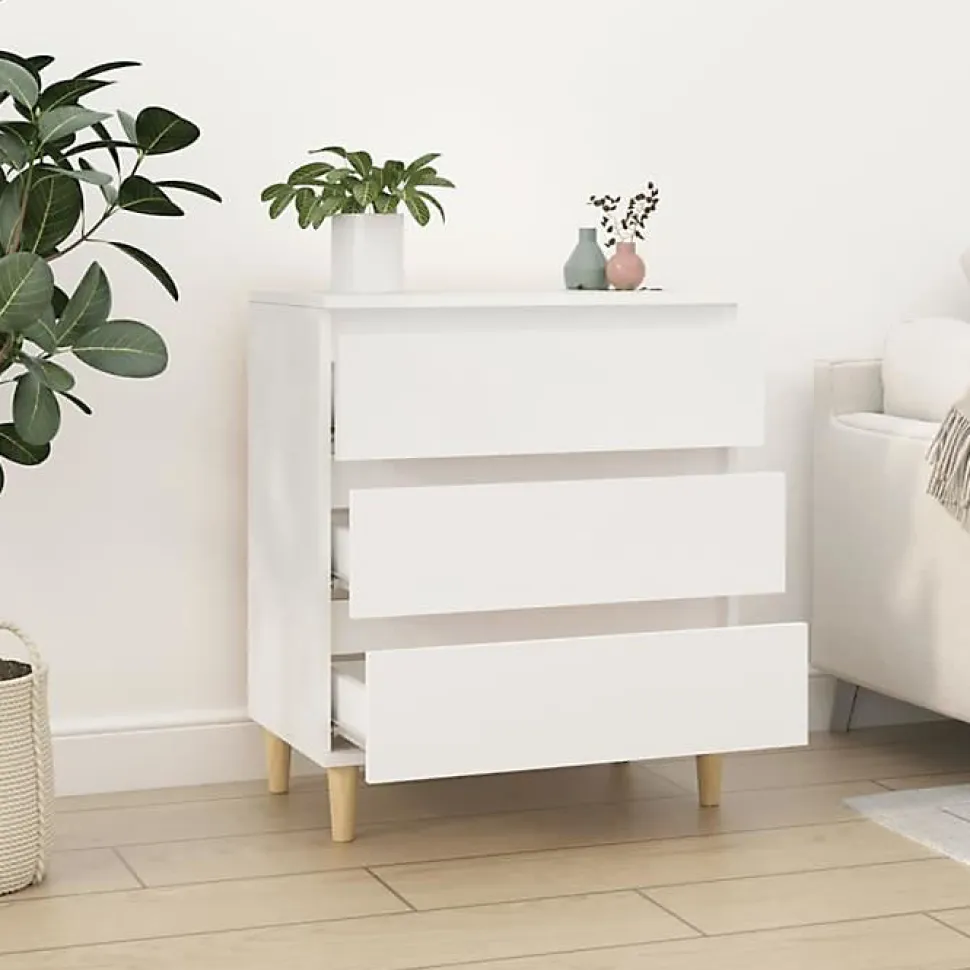 823040 vidaXL Buffet Blanc 60x35x70 cm Bois d'ingénierie