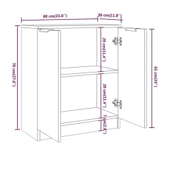 811061 vidaXL Buffet Blanc 60x30x70 cm Bois d'ingénierie