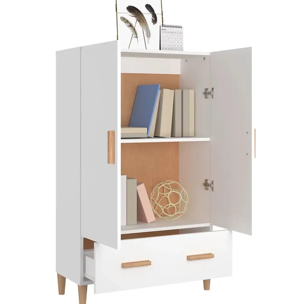 812528 vidaXL Buffet Blanc 70x31x115 cm Bois d'ingénierie