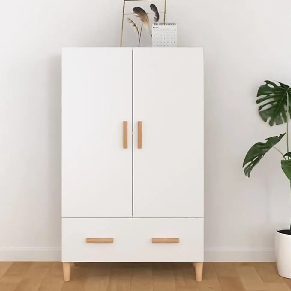 812528 vidaXL Buffet Blanc 70x31x115 cm Bois d'ingénierie