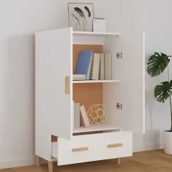 812528 vidaXL Buffet Blanc 70x31x115 cm Bois d'ingénierie
