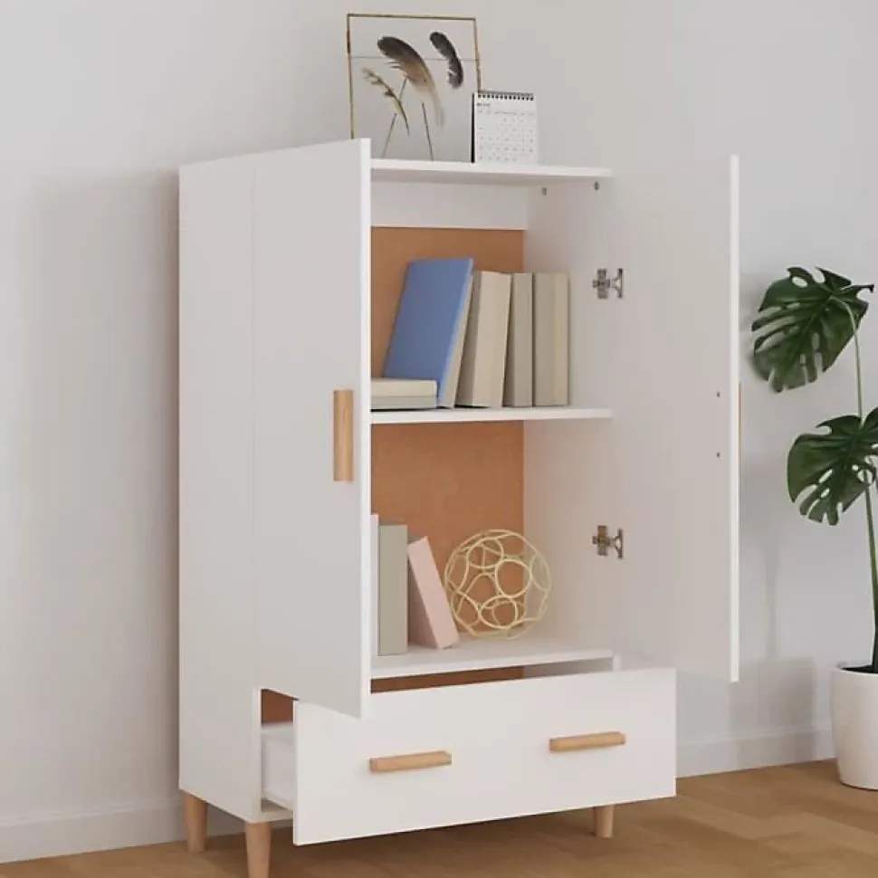 812528 vidaXL Buffet Blanc 70x31x115 cm Bois d'ingénierie