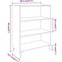 817378 vidaXL Buffet Chêne fumé 69,5x32,5x90 cm Bois d'ingénierie