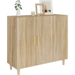 812495 vidaXL Buffet Chêne sonoma 90x34x80 cm Bois d'ingénierie