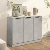 811191 vidaXL Buffet Gris béton 90,5x30x70 cm Bois d'ingénierie
