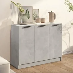 811191 vidaXL Buffet Gris béton 90,5x30x70 cm Bois d'ingénierie
