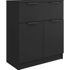 811089 vidaXL Buffet Noir 60x30x70 cm Bois d'ingénierie