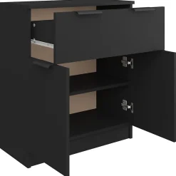 811089 vidaXL Buffet Noir 60x30x70 cm Bois d'ingénierie