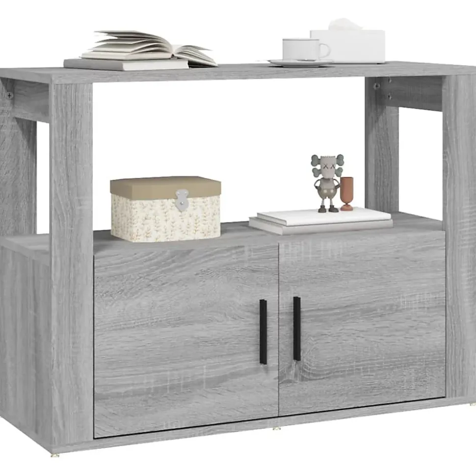 819458 vidaXL Buffet Sonoma gris 80x30x60 cm Bois d'ingénierie