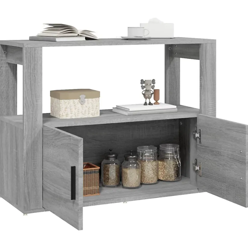 819458 vidaXL Buffet Sonoma gris 80x30x60 cm Bois d'ingénierie