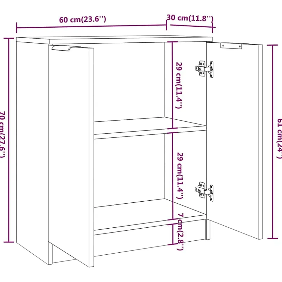 3115782 vidaXL Buffets 3 pcs Chêne sonoma Bois d'ingénierie