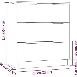 3115782 vidaXL Buffets 3 pcs Chêne sonoma Bois d'ingénierie